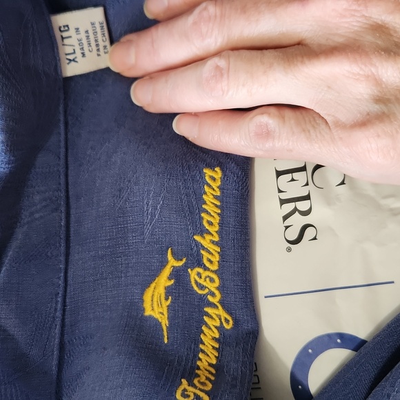 Tommy Bahama Navy Tropical Parrot Shirt - Picture 2 of 9